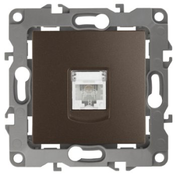 Механизм розетки Эра 12 RJ11 1-ая бронза (10)