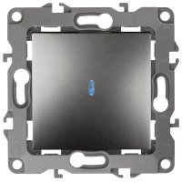 Механизм выключателя Эра 12 1кл подсветка графит (10)