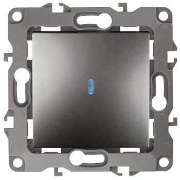 Механизм выключателя Эра 12 1кл подсветка графит (10)
