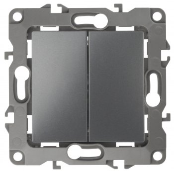 Переключатель Эра12 2кл механизм графит (10)