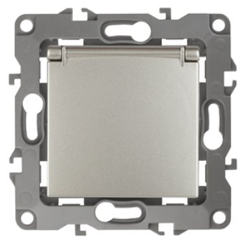 Механизм розетки Эра 12 1-ая с заземлением крышка перламутр (10)