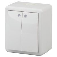 Выключатель Эра Эксперт 2кл IP54 подсветка белый (16)