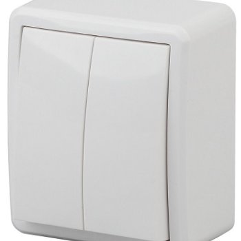 Выключатель Эра Эксперт 2кл подсветка белый (16)