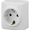 Розетка Эра Эксперт 1-ая с заземлением шторки белый