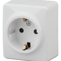 Розетка Эра Эксперт 1-ая с заземлением шторки белый