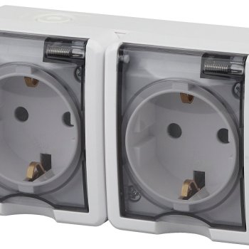 Розетка Эра Эксперт 2-ая IP54 с заземлением белый (8)