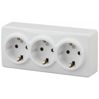 Розетка Эра Эксперт 3-ая с/з з/ш белый (6)