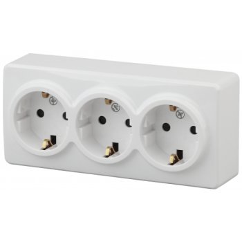 Розетка Эра Эксперт 3-ая с/з з/ш белый (6)