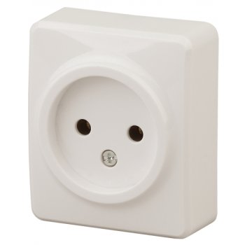 Розетка Эра Эксперт 1-ая без заземления слоновая кость (20)