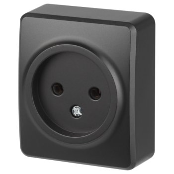 Розетка Эра Эксперт 1-ая б/з антрацит (16/160)