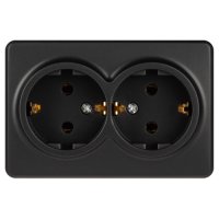 Розетка Эра Эксперт 2-ая с/з антрацит (12)