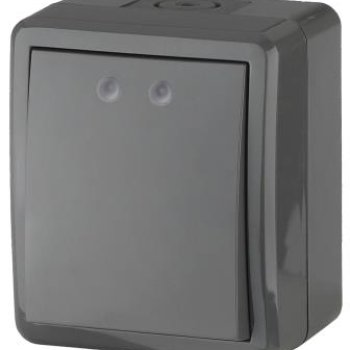 Выключатель Эра Эксперт 1кл IP54 серый (16)