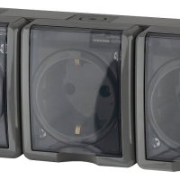 Розетка Эра Эксперт 3-ая IP54 с заземлением серый (5)