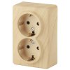 Розетка Эра Эксперт 2-ая с/з з/ш сосна (12)