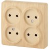 Розетка Эра Эксперт 4-ая без заземления сосна (12)