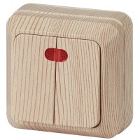 Выключатель 2кл с подсветкой сосна Intro Quadro