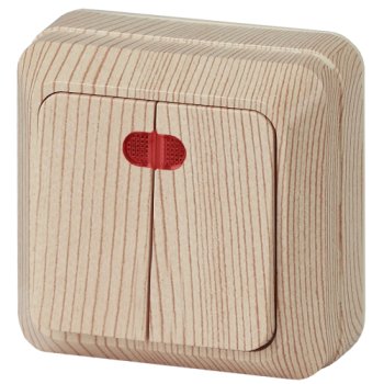 Выключатель 2кл с подсветкой сосна Intro Quadro