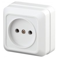 Розетка 1-ая без заземления белый Intro Quadro