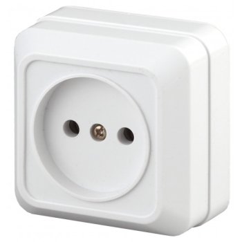 Розетка 1-ая без заземления белый Intro Quadro