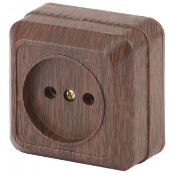 Розетка 1-ая без заземления венге Intro Quadro