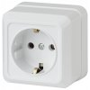 Розетка 1-ая с заземлением белый Intro Quadro