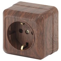 Розетка 1-ая с заземлением венге Intro Quadro
