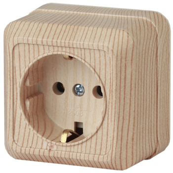 Розетка 1-ая с/з сосна Intro Quadro