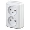 Розетка 2-ая без заземления белый Intro Quadro