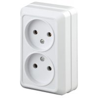 Розетка 2-ая без заземления белый Intro Quadro