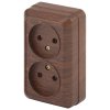 Розетка 2-ая без заземления венге Intro Quadro