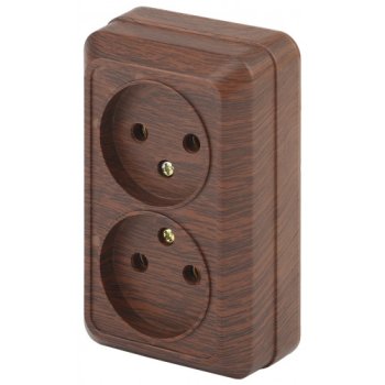 Розетка 2-ая без заземления венге Intro Quadro