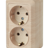Розетка 2х2P+E Schuko 16А IP20 сосна Intro Quadro