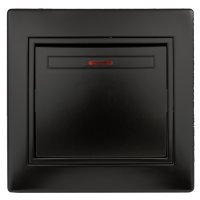 Выключатель Intro Plano 1кл подсветка антрацит (10)