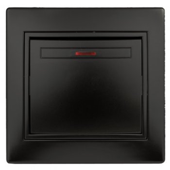 Выключатель Intro Plano 1кл подсветка антрацит (10)