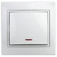 Выключатель Intro Plano 1кл подсветка белый (10)