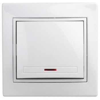 Выключатель Intro Plano 1кл подсветка белый (10)