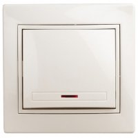 Выключатель 1кл подсв слоновая кость Intro Plano