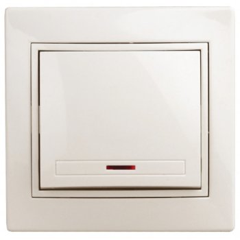 Выключатель 1кл подсв слоновая кость Intro Plano