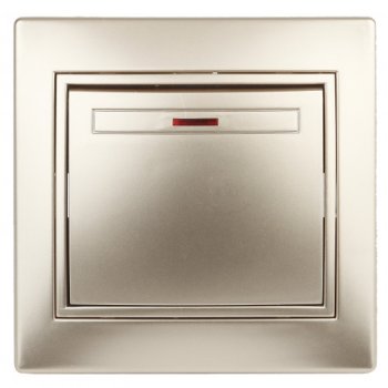 Выключатель 1кл подсв шампань Intro Plano