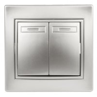 Выключатель Intro Plano 2кл алюминий (10)