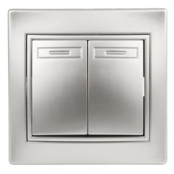 Выключатель Intro Plano 2кл алюминий (10)