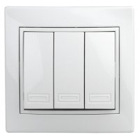 Выключатель Intro Plano 3кл белый (10)