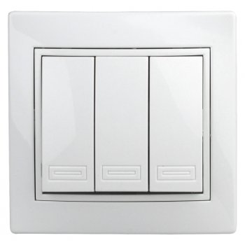 Выключатель Intro Plano 3кл белый (10)