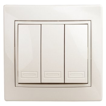 Выключатель Intro Plano 3клавиши слоновая кость (10)