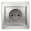 Розетка Intro Plano 1-ая б/з алюминий (10)