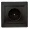 Розетка 1-ая без заземления антрацит Intro Plano