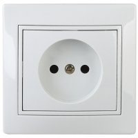 Розетка 1-ая без заземления белый Intro Plano