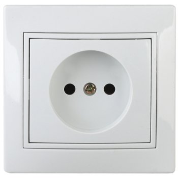 Розетка 1-ая без заземления белый Intro Plano