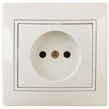 Розетка 1-ая без заземления слоновая кость Intro Plano