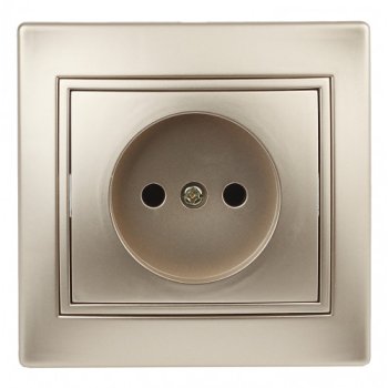 Розетка 1-ая без заземления шампань Intro Plano
